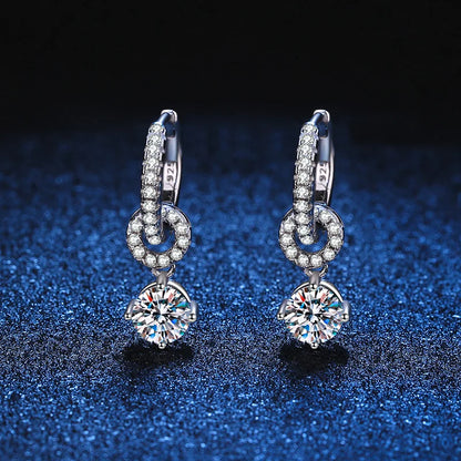 Luxury Sparkling Diamond Drop Earring For Women Wedding Party Jewelry 925 Sterling Silver Moissanite Earrings Anniversary Gifts