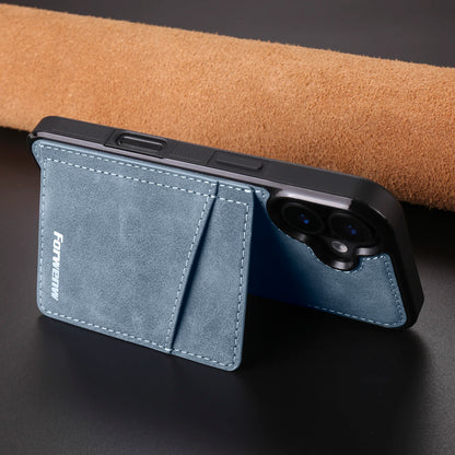 Business Flip Leather Case for iPhone 16 17 Air 16E 15 14 13 12 11 Pro Max Plus Mini Built-in Magnetic Wallet Card Phone Cover