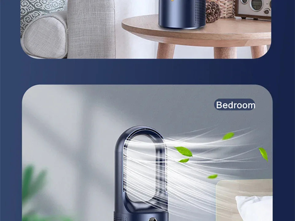Electric Rechargeable Fan Bladeless Floor Standing Fan Cooling Child Safety Tower 2000mAh Fan Household Air Cooler  6 Gears