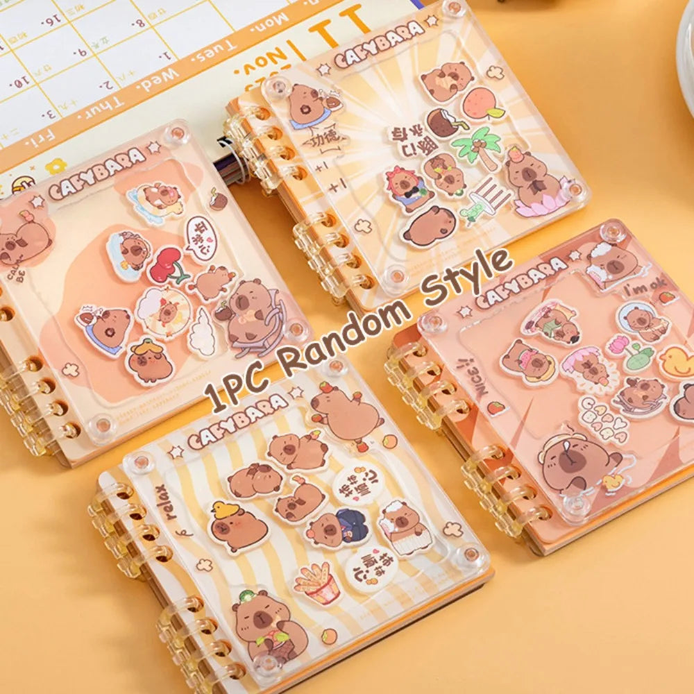 Portable Acrylic Shaking Capybara Book Hand Ledger Notepads Capibara Pocket Book Memorandum Random Cover Kapibara Notebook Study