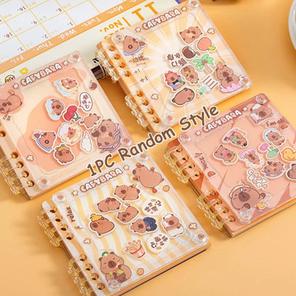 Portable Acrylic Shaking Capybara Book Hand Ledger Notepads Capibara Pocket Book Memorandum Random Cover Kapibara Notebook Study