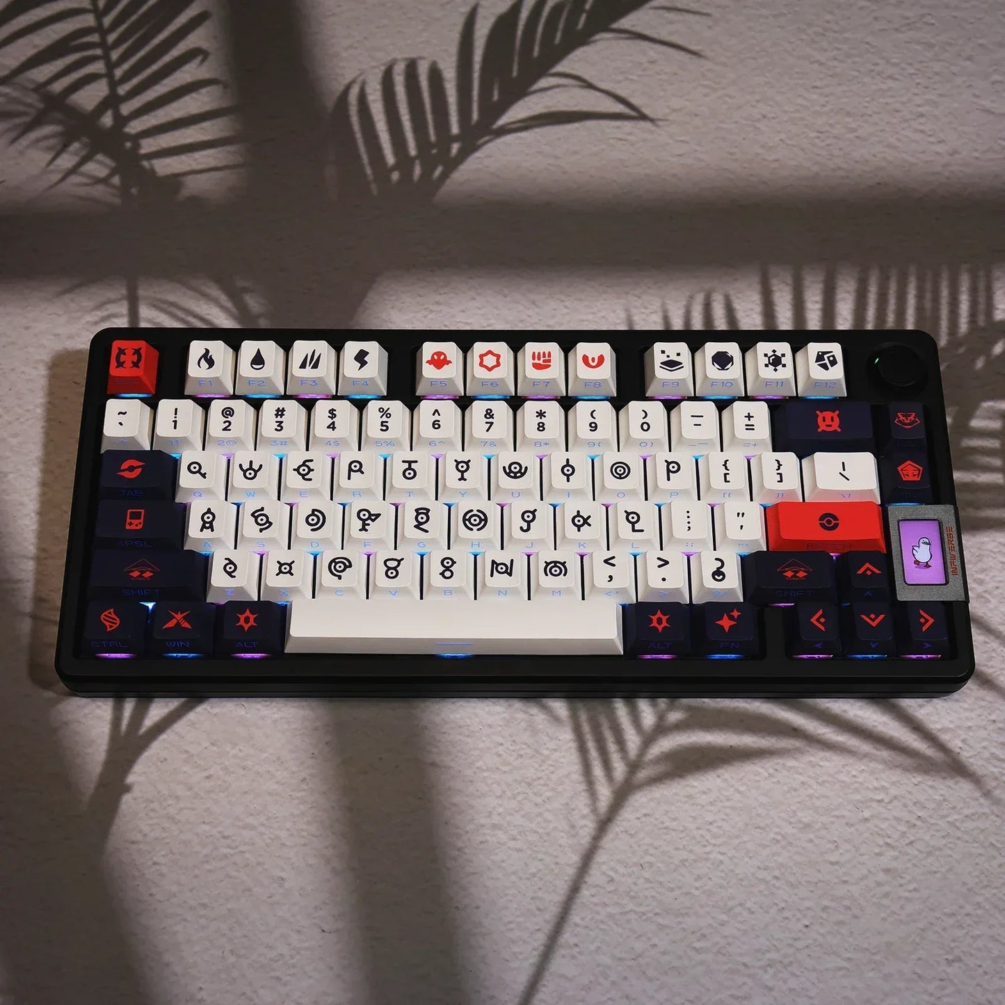 124key Unknown Totem Theme Keycaps Set PBT Side-engraved Translucent Keyboard Cap Cherry Profile Key Cap for Mechanical Keyboard
