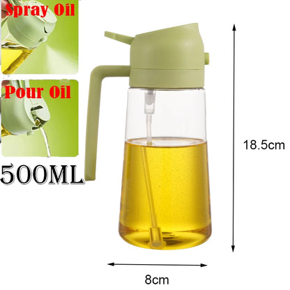 Oil Sprayer Kitchen Spray Oil Polisher 2in1 500ml Plastic Oil Sprayer Bottle Spray Dispenser Cruet BBQ Kitchen Baking Roasting