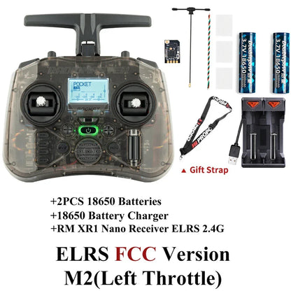 Radiomaster Pocket EdgeTX 2.4G Radio Controller FCC LBT (Mode2 Left-handed Throttle ) CC2500 / ELRS Hall Gimbal Transmitter