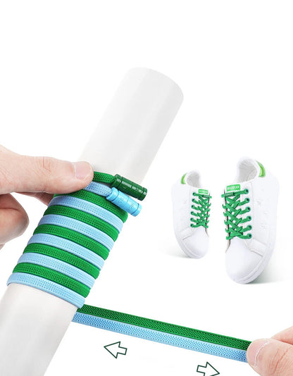 Elastic Laces Sneakers No Tie Shoe laces Colorful Capsule Lock Shoelaces Without ties Kids Adult 0.6cm Flat Shoelace 1Pair/2Pair