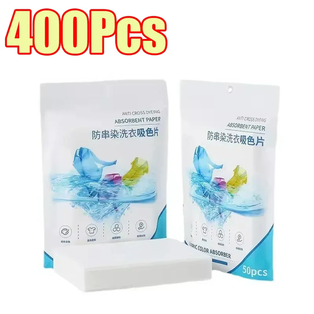50-1400Pcs Laundry Tablets Laundry Paper Anti-Staining Mixing Color Mixing Absorption Washing Household for Washing Machine