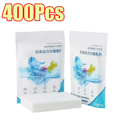 50-1400Pcs Laundry Tablets Laundry Paper Anti-Staining Mixing Color Mixing Absorption Washing Household for Washing Machine
