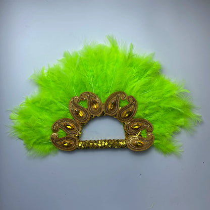 2025 New Design African Turkey Feather Big Fan Ladies Wedding Feather Fan for Bride Double Side Feather Nigerian Feather Handfan