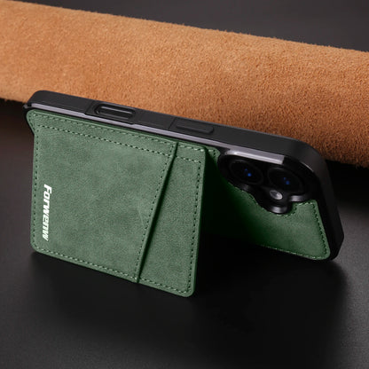 Business Flip Leather Case for iPhone 16 17 Air 16E 15 14 13 12 11 Pro Max Plus Mini Built-in Magnetic Wallet Card Phone Cover