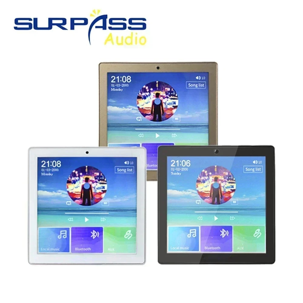 Bluetooth Wall Amplifier Smart Home Audio Mini Touch Screen 4*20W Stereo Sound Music PA System Loudspeaker Ceiling Speaker  suit