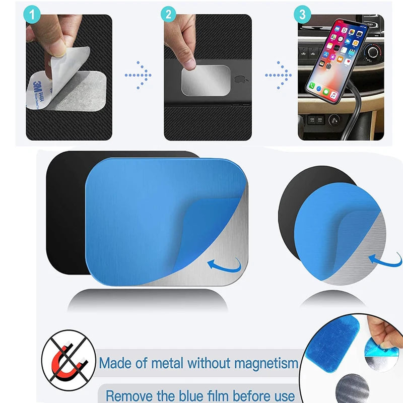 5/10Pcs Metal Plate For Magnetic Car Phone Holder Universal Iron Sheet Sticker Stand Strong Adhesive Magnet phone Holder Mount