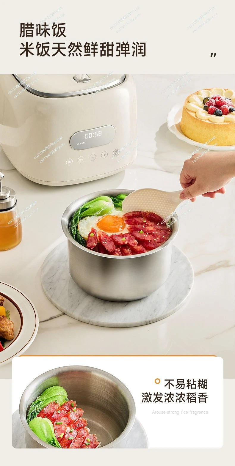 Rice cooker stainless steel 0 coated 3-4 people mini household rice soup separation 2-3 people rice cooker