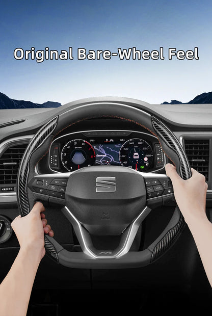 Suitable for Seat Carbon Fiber Texture Steering Wheel Cover with Segmented Quick-Release Design, Durable, for Models Such as Ibiza, Arona, Leon, Leon Sportstourer, Ateca, Etc., in Black, Blue, Red, Silver, and White by PDG ibma
