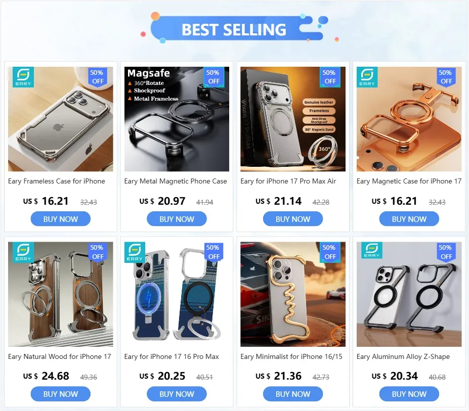 Eary Aluminum Alloy Z-Shape Phone Case for iPhone 16 Pro Max Metal Frameless Magnetic Bumper Minimalist Slim Protective Cover