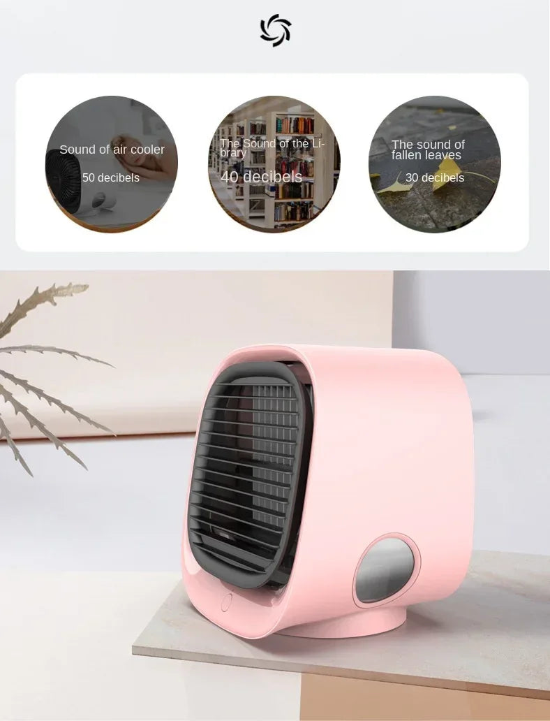 New Desktop Water Cooling Fan Mini Refrigeration Air Conditioner USB Air Cooler Convenient Mobile Humidification High Wind Spray