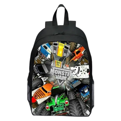 Monster Jam Truck Children's Backpack Primary School Backpack Kindergarten Backpack Male and Female Students