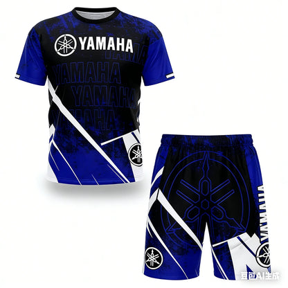 New Summer Yamaha Men's and Women's Motorcycle Riding T-shirt Set Loose Breathable Quick Drying Sports T-shirt Recommended for O