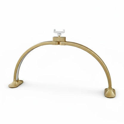 32inch Half Moon Light Gold for Nail Desk  Fill Light Folded Arch Light for Nail Lamp with Phone Stand Manicure Handicraft Light
