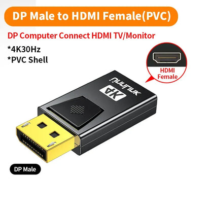 Unnlink 4K DisplayPort to HDMI Adapter DP Male to Female HDMI Converter for Graphics Card PC Laptop to HD TV Monitor Projector