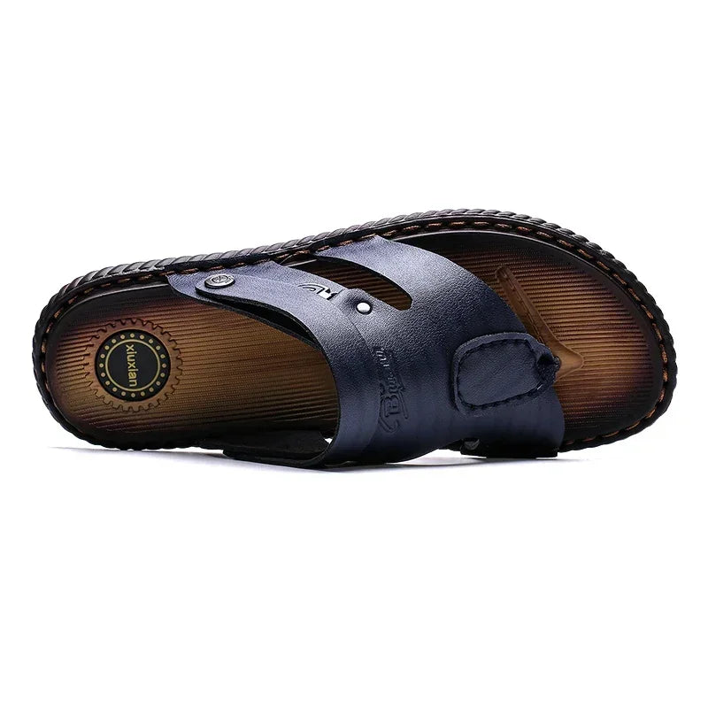 FUQIAO Summer New Style Men's Sandals Leather Soft Bottom Leisure Men Shoes Sandals Recommend Zandalias Para Hombre Verano