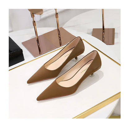 BIGTREE Shoes Women 4.5 Cm Heels Pointed Toe Woman Pumps Fashion Kitten Heels Large Size 34-43 Sexy Mid Heeled Female Shoes 2026