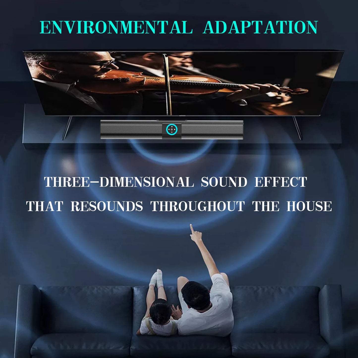 HOMEFISH BS-20  RGB Ambient Light Bluetooth Speaker 6 EQ Sound Effects 4 Speakers Supports TF, USB, AUX, RCA, Bluetooth, FM