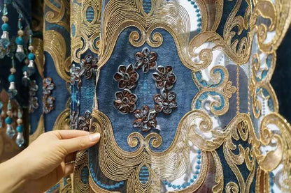 Europe Luxury Style Embroidery Chenille Blackout Curtain High Quality Decoration Living Room Dining Room Bedroom Valance Curtain