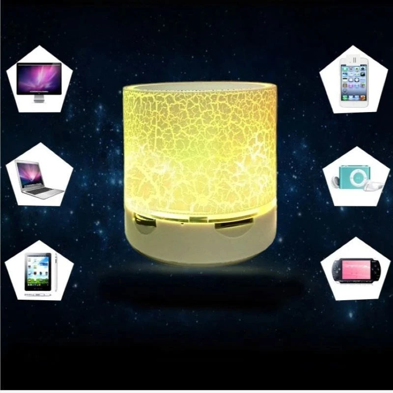 Mini Bluetooth Speaker Portable Car Audio Dazzling Crack LED Wireless Bluetooth Subwoofer Speaker TF Card MP3 Music Sound Column