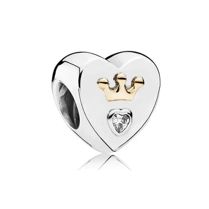 The New 925 Sterling Silver Charm Mother's Day Queen Crown Gift Box Fits Women Jewelry With Original Bracelet Accessories