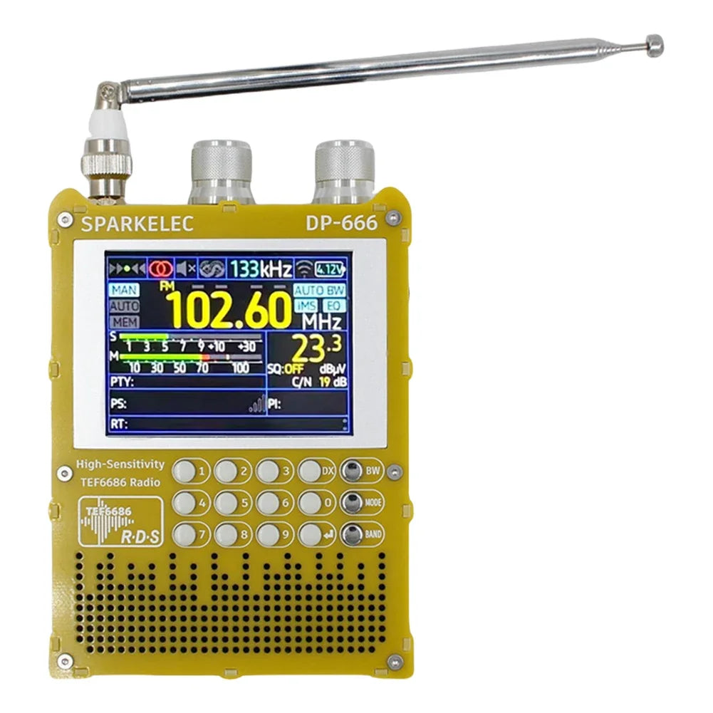 DP-666 TEF6686 Radio High Sensitivity FM AM Short Wave 2.8inch IPS Touch LCD Screen 5000mAh FM LW MW SW Full Band DSP Radio