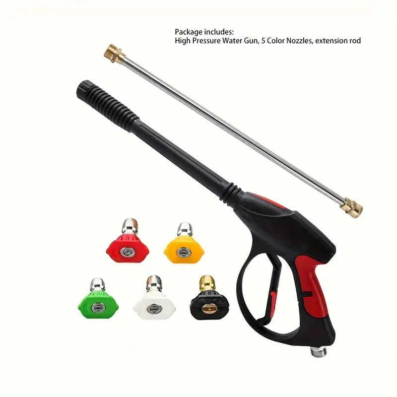 High Pressure Cleaning Water Gun M22-14 Copper Valve Core Car Washing Water Gun 1/4 Quick Connect 4000psi  With 5 Color Nozzles