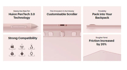 Huion Inspiroy 2 S H641P Graphics Tablets 6.3x3.9 Inch Digital Drawing Pen Tablet 6 Express Keys Support Android Mac Windows