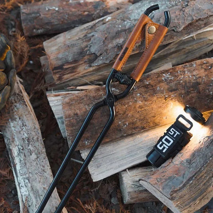 ShineTrip New Outdoor Camping Fire Poker Thickened anti-scald carbon steel fire poker Picnic BBQ lightweight portable