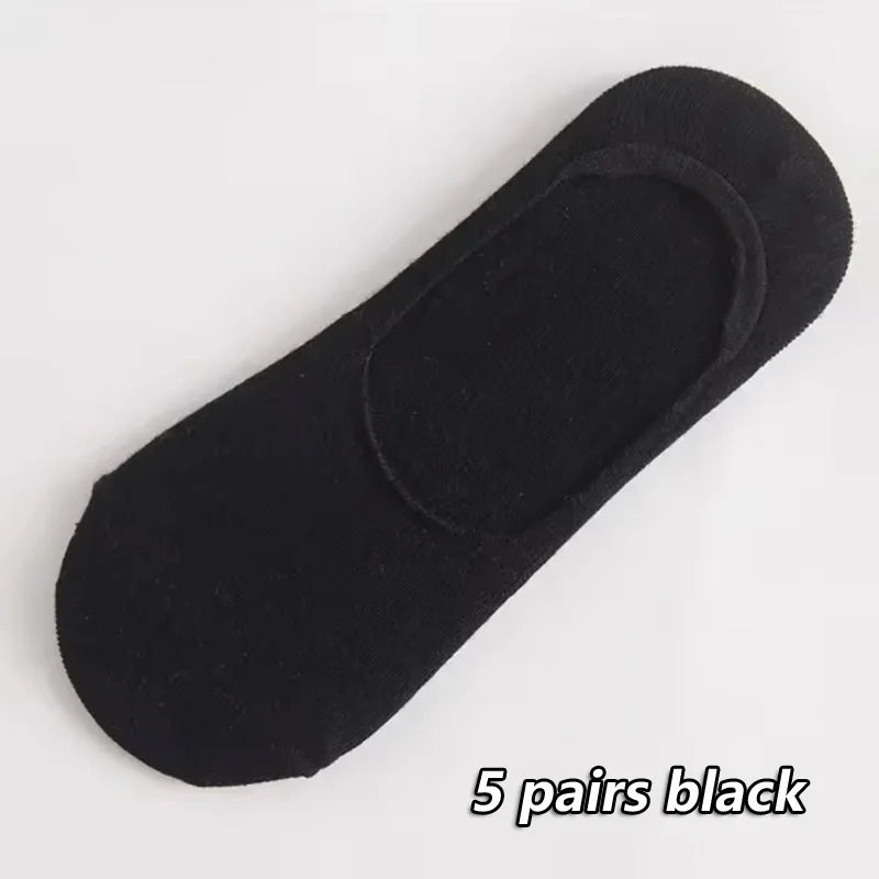 5Pairs Men Boat Cotton Socks Summer Autumn Non-slip Silicone Invisible Breathable Socks Male Ankle Sock Slippers Sports Socks