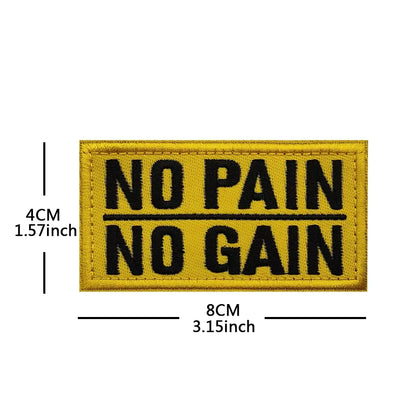 Sports Fitness Gym Patches No Pain No Gain ATHLETE team club Tactical Embroidered Patch brand Armband