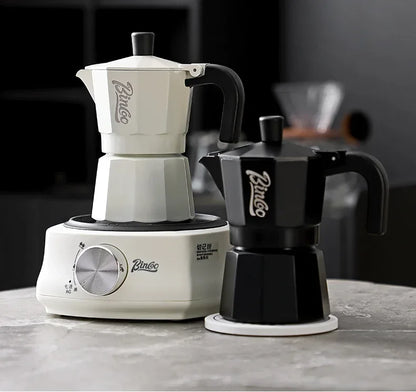 Bincoo Double Valve Moka Pot Coffee Espresso Machine Electric furnace Hand Brewed Coffee Italian Home Outdoor Barista Tools 220V