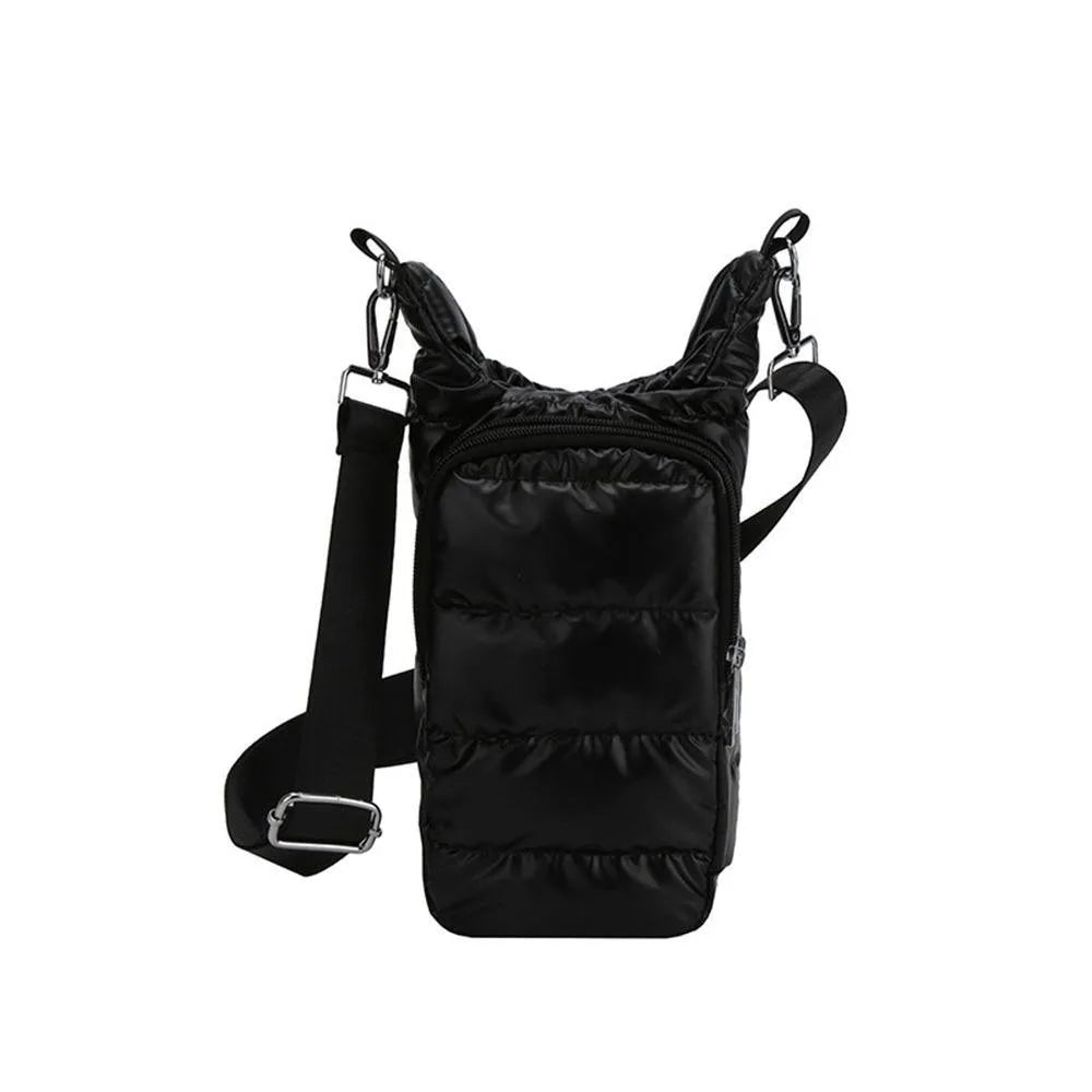 Winter Portable Water Bottle Bag Shoulder Bag Waterproof Thermal Vacuum Mug Cup Sleeve Adjustable Shoulder Strap Durable