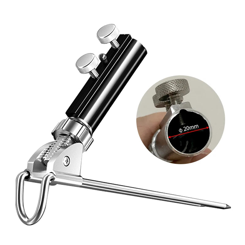 Shawto 2.1M Stainless Steel Thickened Telescopic Fishing Rod Holder 7 Section Bracket Rack Pole Stand Fishing Tools