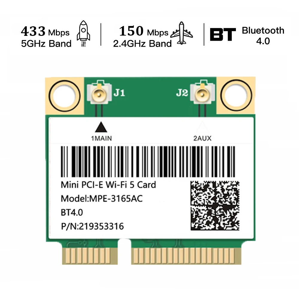 MC-AC7265 1200Mbps Bluetooth 4.2Mini PCI-E Interface 2.4G 5Ghz Wifi Card For Laptop