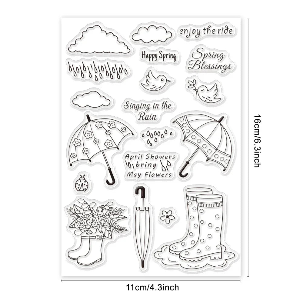 Animal Postman Silicone Clear Stamps Fox Hamster Rabbit Cat Transparent Stamps for Birthday Valentine's Day Cards Making DIY