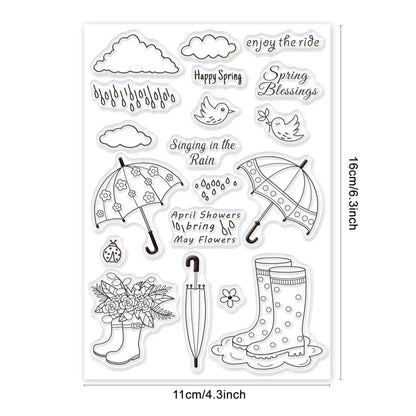 Animal Postman Silicone Clear Stamps Fox Hamster Rabbit Cat Transparent Stamps for Birthday Valentine's Day Cards Making DIY
