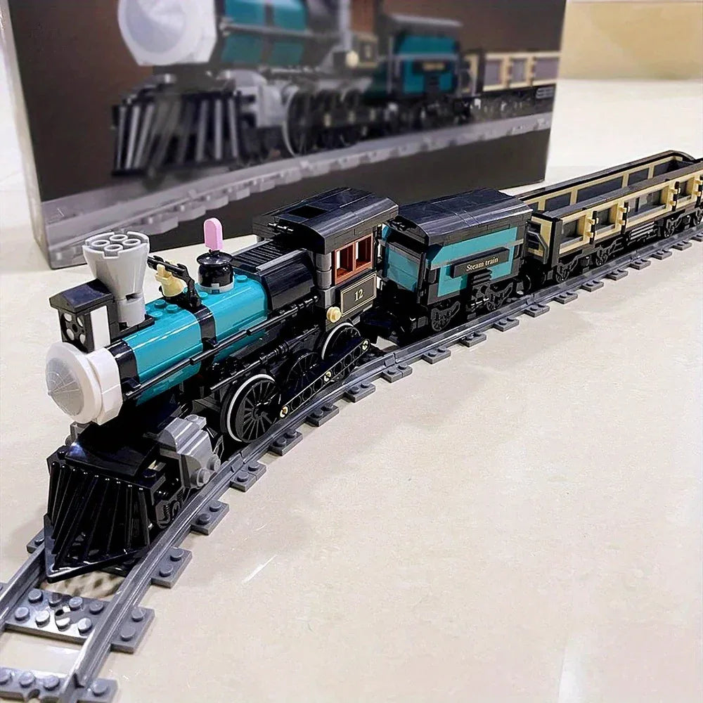 Track electric train city train model puzzle building block toy assemble and insert toy  gift