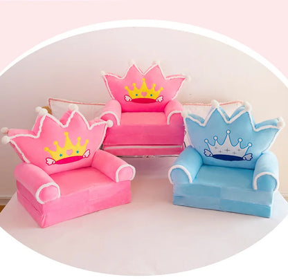Three-layer folding children's small sofa cartoon kindergarten baby seat stool plush toy lazy sofa removable