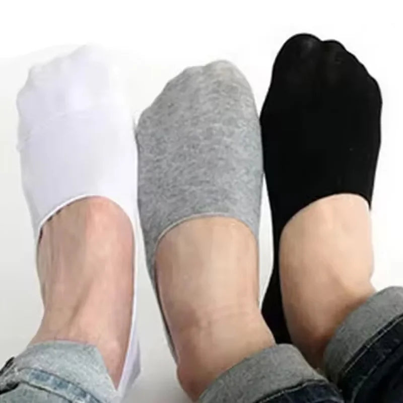 5Pairs Men Boat Cotton Socks Summer Autumn Non-slip Silicone Invisible Breathable Socks Male Ankle Sock Slippers Sports Socks