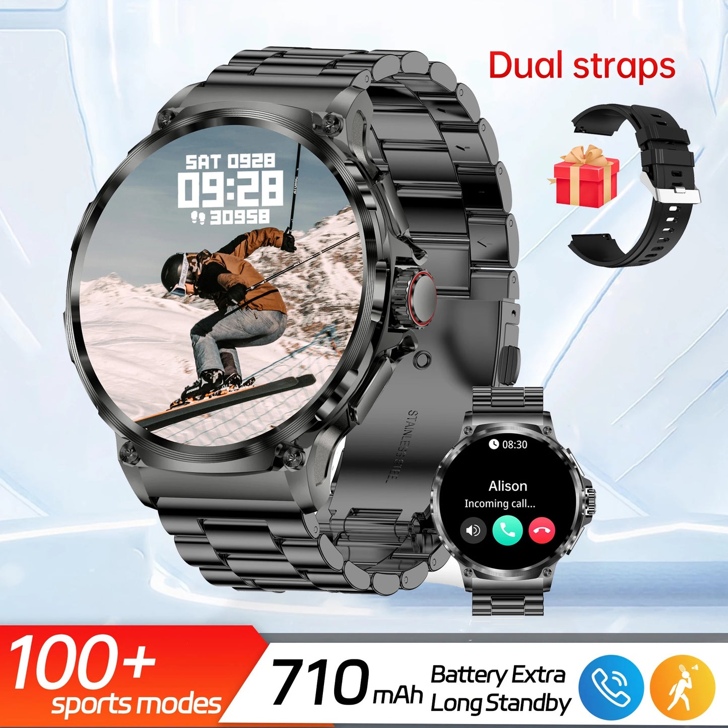New 1.85-inch Ultra HD SmartWatch GPS Track Bluetooth Call 710 Mah Large Battery Sports Fitness smartwatch 2026 clock Gift Hot
