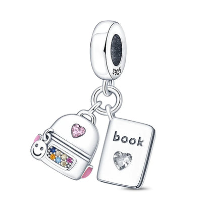 2025 Hot Sale Pink zircon aircraft passport cross Charm Beads Fit 925 Sterling Silver Original women Bracelet DIY Jewelry Gift