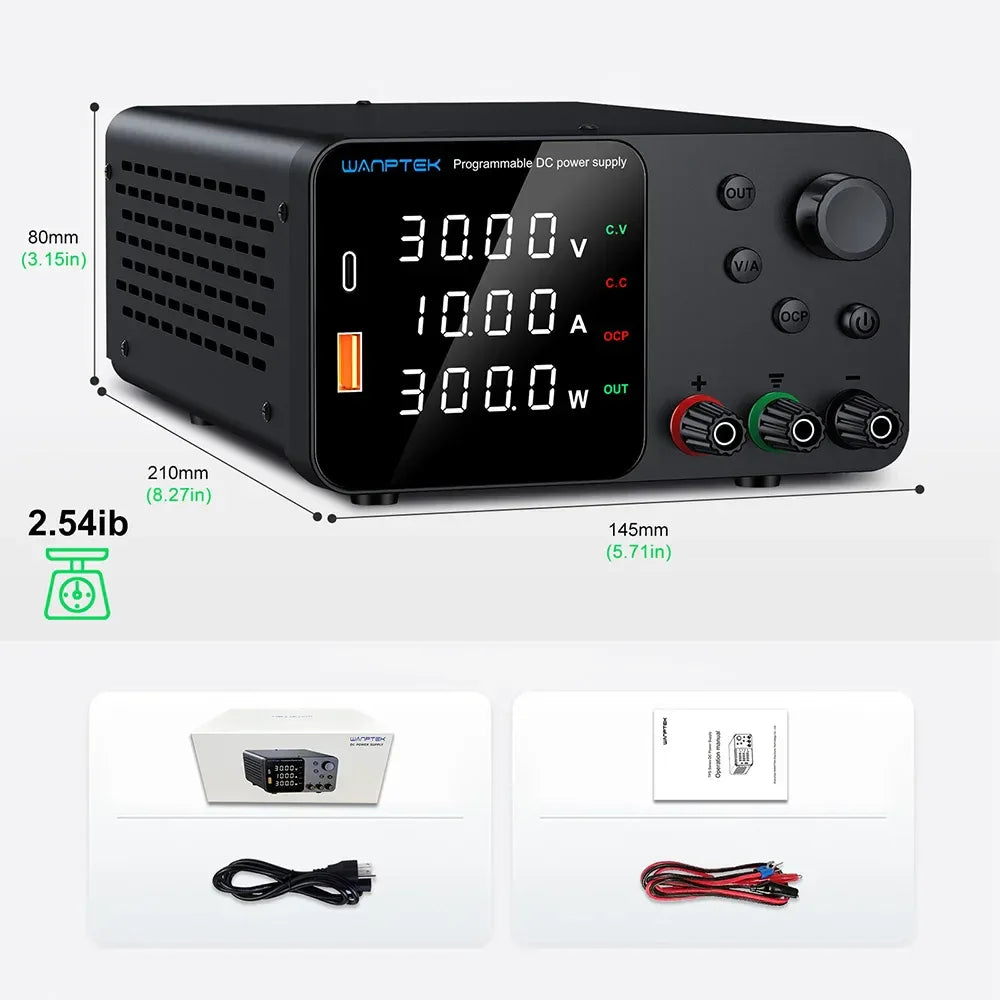 Wanptek DC Laboratory Power Supply 30V 10A 60V 5A 120V 3A Adjustable Voltage Current Applicable voltage 110V 220V Power Supply
