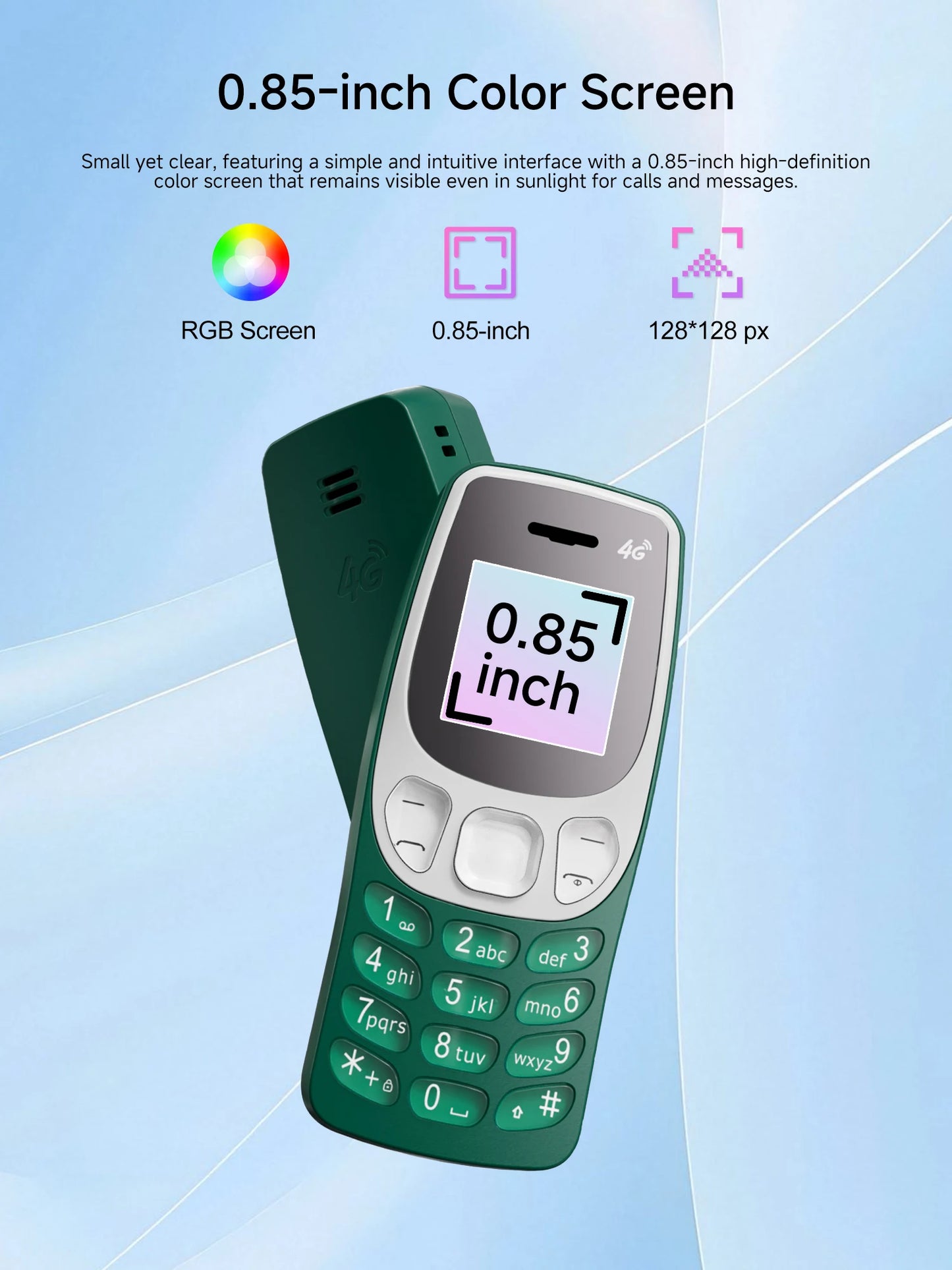 SERVO BM80 LTE 4G Mini Mobile Phone Dual SIM Standby Speed Dial Blacklist Call Recording 0.85" Screen Super Small Phones Back-up