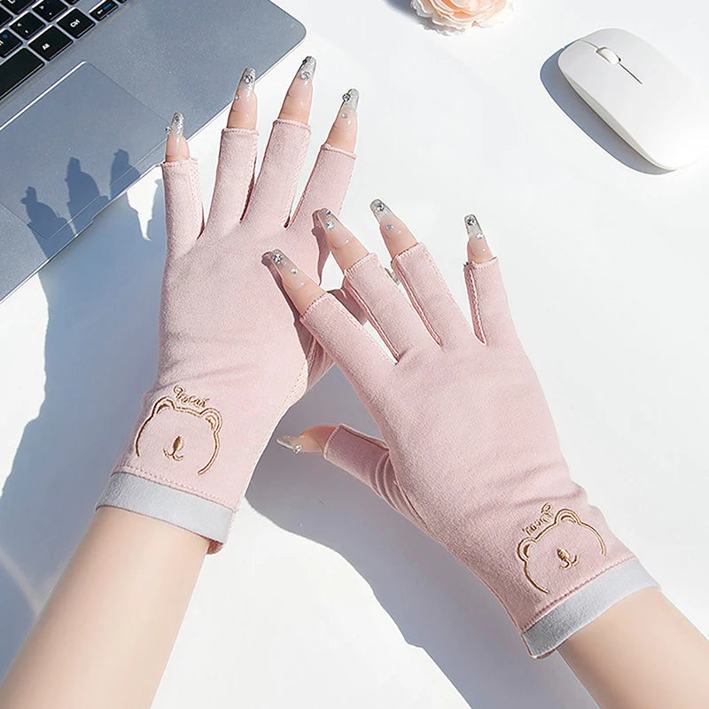 1 Pair Anti UV Nail Gloves UV Gel Shield Glove Fingerless Manicure Nail Art Tools LED Lamp Nails Dryer Radiation Hand nail tools
