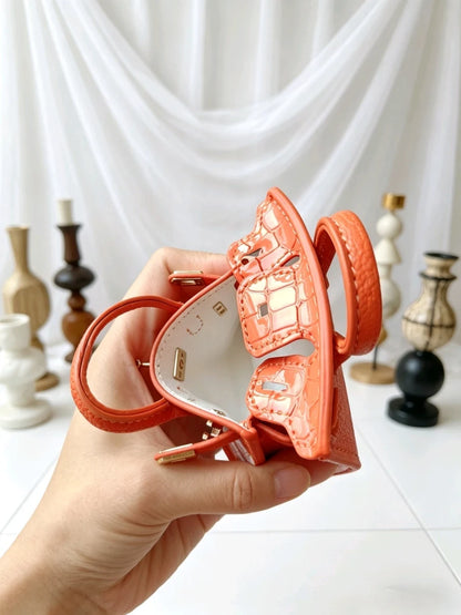 Mini Hanging Small Home Light Luxury New Fashion Decoration Envelope Headphone Leather Purse Leather Pendant Mini Keychain